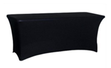 Alquiler de mantel elástico negro para mesa plegable de 180 cm