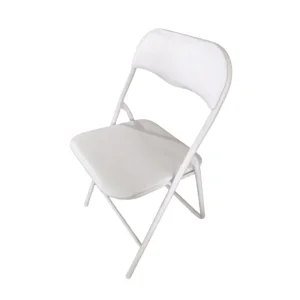 Alquiler de silla plegable acolchada blanca